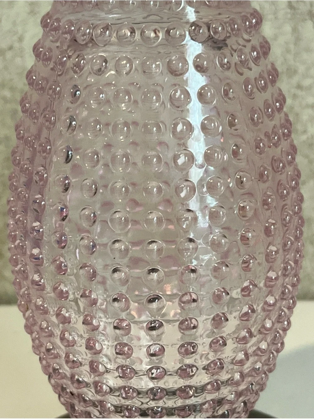 Pink Hobnail Glass Decorative Hummingbird Feeder
